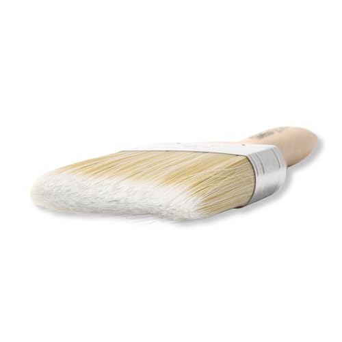 TubeRoo Lackierpinsel 62 mm großer Pinsel, Flächenstreicher - Premium Lackpinsel für Lacke, Holz-Öl & Wand-Farbe - Lasurpinsel für Holz-Lasur - Profi Malerpinsel - Flachpinsel mit feiner Spitze