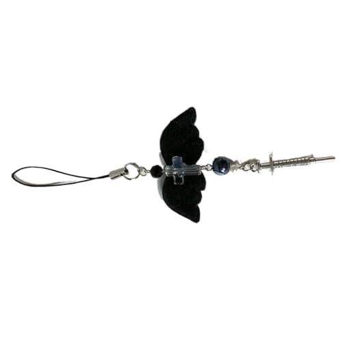 Niche Alloy Star Syringe Tassels Chain Beaded Phone Chain Y2k Crossed Pendant