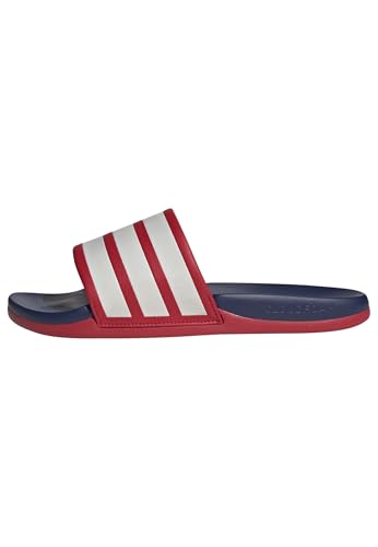 Image of adidas Unisex-Adult Adilette Comfort 2.0, Better Scarlet/Crystal White/Dark Blue, 12