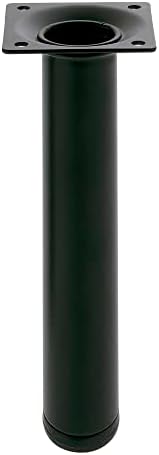 Amig - Pied Rond pour Meuble - 30X350 cm - Acier - pour Tables Basses, Tables de Nuit, Commodes... - Embout Anti-Rayures - Résistant - Argent - Visserie Incluse