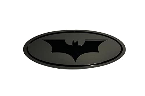 Piatek Car 3D Oval Bat Emblem Badge Decal Front Grille Tailgate Nameplate Replacement Black (Width : 9" Height :3.5") #TOP1