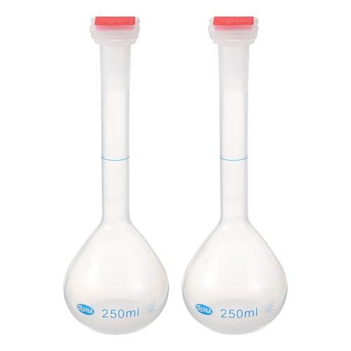 Fioles volumétriques 250 ml PATIKIL incassables avec bouchon rouge pour préparations