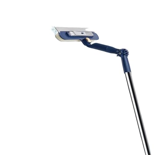 Limpiador Espejo Retrovisor Herramienta de Limpieza Ventanas 2 en 1, Limpiador Vidrio telescópico Doble Cara, limpiaparabrisas magnético for Suelo Pared(Blue)