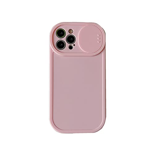 Coque iPhone 13 rose avec protection d'objectif coulissant et bumper antichoc