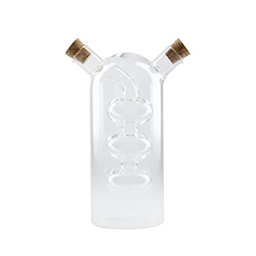 KitchenCraft World of Flavours Öl- und Essigspender aus Glas, 2-in-1-Flasche für Öl und Essig, Krukenflasche mit Korkverschluss… – Ansicht 6