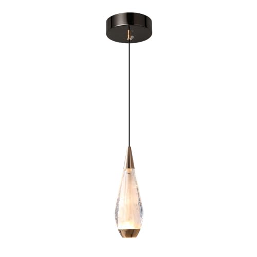 Suspension en verre en forme de larme et lampes de chevet LED