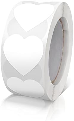 Heart Stickers Roll - 500 Self-Adhesive Love Shape Labels For Valentine's Day & Crafting
