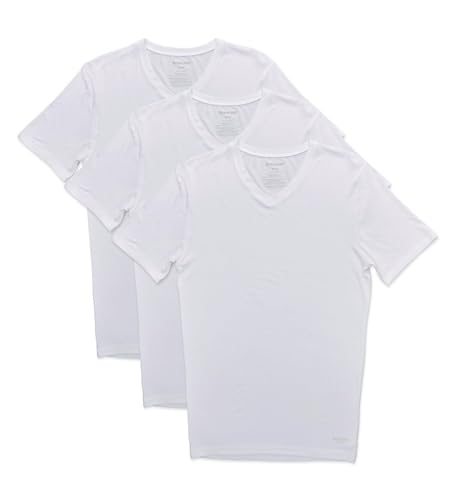 Tommy John Men's Second Skin Modal V-Neck Stay Tucked Undershirt 3-Pack