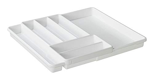 Rotho Domino Besteckkasten mit 7 Fächern, Kunststoff (PP) BPA-frei, weiss, (39.7 x 34.1 x 5.1 cm) (Packung mit 2) – Ansicht 3