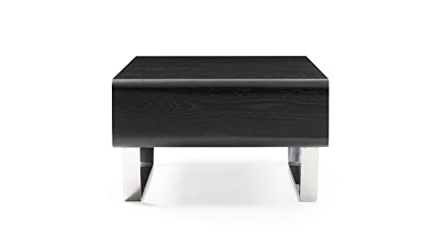 Modern Miles Dark Wood Veneer Coffee Table With Metal Base #TOP6