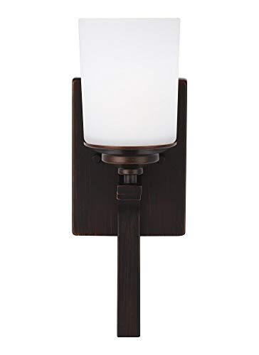 Image of Generation Lighting 1-Light Kemal Traditional Bath Fixture Wall Lamp Bronze 4130701-710, Bathroom Light Fixture for Home Decor, Wall Sconce Vanity Light Fixture and Bathroom Accessory