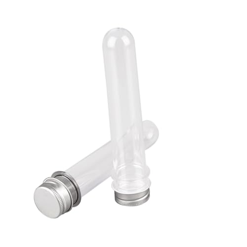 CIYODO 10pcs Test Tube with Cover Test Tube Bottle Pet Test Tubes Test Tube Rack Test Tubes Clear Tube Test Tube Containers Transparent Test Tubes Portable Test Tubes Clear Test Tube