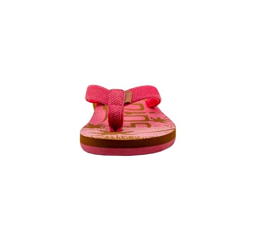 Flojos Elmira Kid's Textured Faux Leather Upper W/Fabric Liner, Pink/Tan Multi 4, M US2