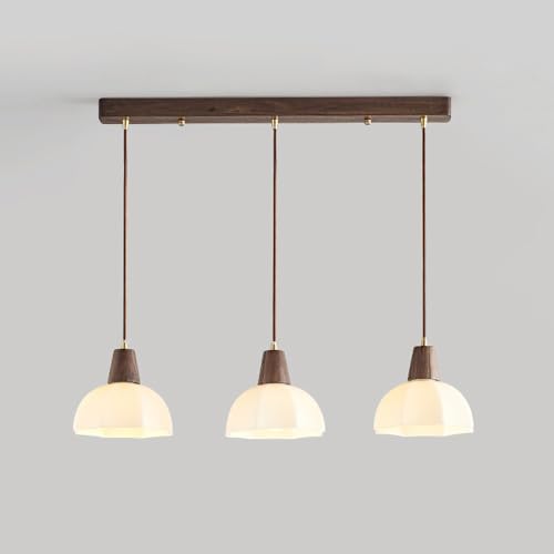 Lustre en verre blanc au design vintage du milieu du siècle pour salle à manger