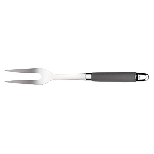 Anolon SureGrip Stainless Steel Meat Fork/Kitchen Tool, 13.25 Inch, Gray,46288