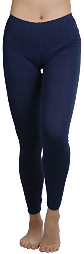 Image of ToBeInStyle Women's Skinny Fit Cotton Full Length Leggings Tights - Regular and Plus Sizes