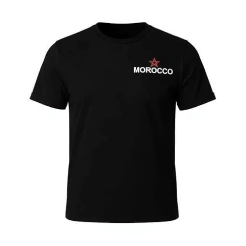 T-Shirt Maroc Étoile Rouge Noir Unisexe style décontracté