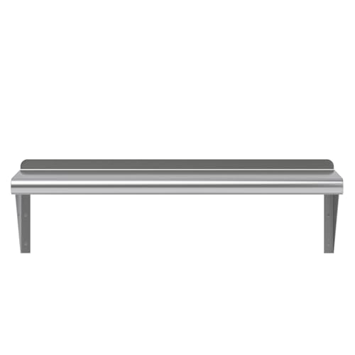 Image of AmGood 10 in. x 30 in. Stainless Steel Wall Shelf | NSF | Metal Shelving | Garage, Laundry, Storage, Utility Room | Restaurant, Commercial Kitchen