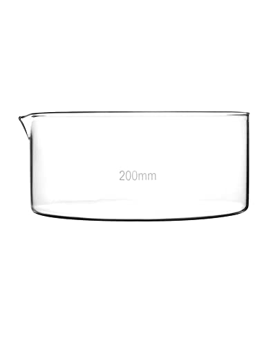 Qwork 2000Ml Flat Bottom Crystallizing Dish With Spout, Capacity Boroscilicate Glass Lab Dish With Spout And Heavy Rim For Professional Laboratories, Science Classrooms And Kitchen, Crafts, Od 200Mm #TOP1