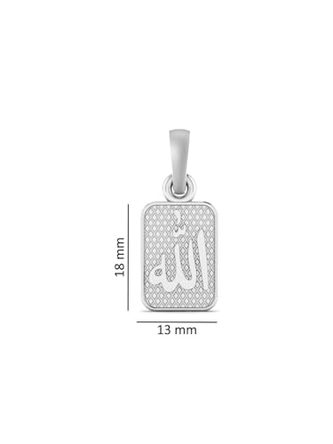 Pendentif argent sterling 925 Allah symbole 786 ciselé avec précision