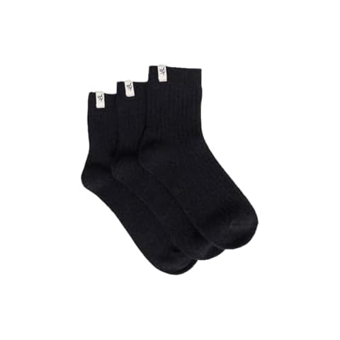 Cozy Earth Modern Crew Socks Black- Made from Polyester, Viscose from Bamboo, Elastane Cover