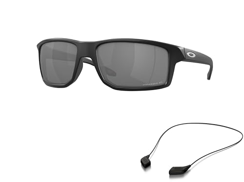 Oakley OO9449 Sunglasses Bundle: OO 9449 944906 Gibston Matte Black Prizm Blac and Large Black leash Accessory kit2