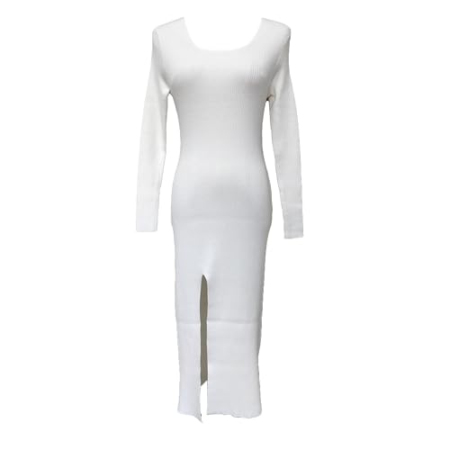 Robe slim pour femmes en tricot blanc taille M chic