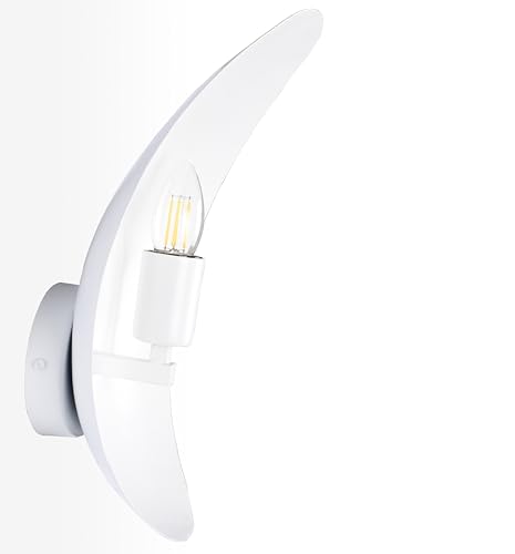 Image of BENE Apia Mild Steel Indoor Modern Wall Light, E-27 Base Wall Lamp for Home Decor - Living Room, Bedroom, Hallway, Staircase, Foyer, 36 cm (White, Pack of 2)