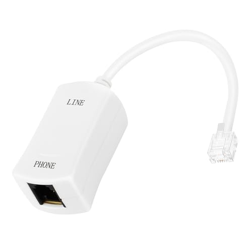 Lativu DSL Filter for Landline Phone, 1-Pack in-Line DSL Filter, RJ11 6P2C Telephone Line Adapter