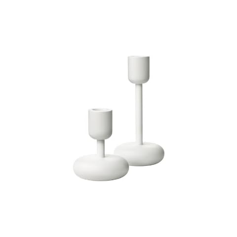 Iittala Nappula Kerzenhalter-Set, 8,3 cm und 18,3 cm, Weiß Cover