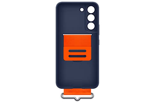 Image of Samsung Original Galaxy S22 5G Siicone Cover with Strap, Navy