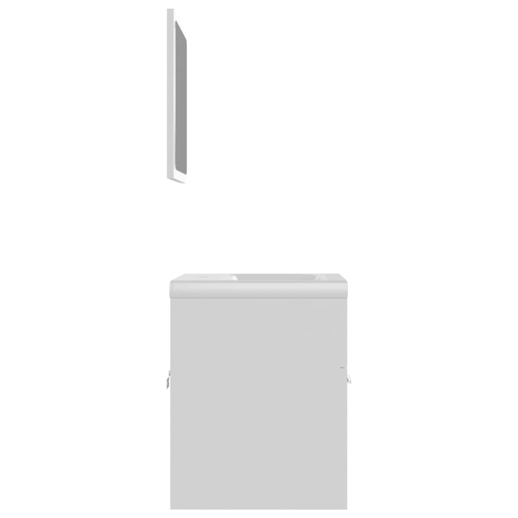 Set di mobili da bagno bianco truciolato L3070856