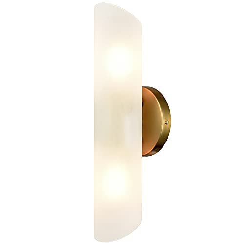Daycent Modern Gold Bathroom Vanity Light Brass Wall Sconces Set Of 2 Cylinder Sconce Lighting, 15.4-In #TOP7