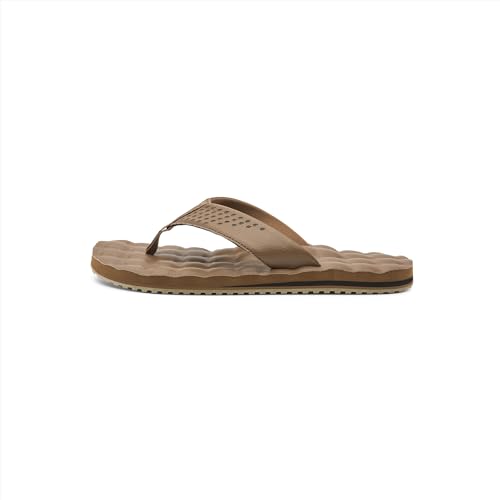 Image of Volcom Men's Recliner Sandals - Water-Friendly Flip Flops with Recliner Comfort Foam Footbed, Black Combo, 10