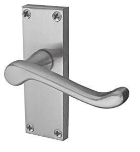 Victorian Scroll Lever Latch Door Handles Satin Chrome 118 x 40mm (4)