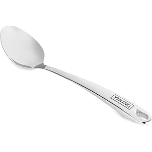 Viking Culinary Stainless Steel Solid Spoon, Ergonomic Stay-cool Handles, Dishwasher Safe