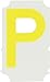 Brady 5060-P Vinyl (B-933), 2" Height Yellow Gothic Quik-Align, Legend "P" (Package of 10)