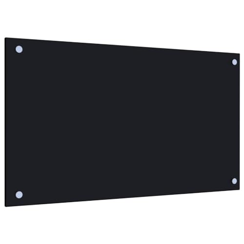 AUVYI Küchenrückwand aus Hartglas 70x40 cm Schwarz Spritzschutz Glas Herd Spritzschutz Glas Spritzschutz Küche Glas Spritzschutz Hinter Herd Küchen Wandschutz Glasplatte Küche