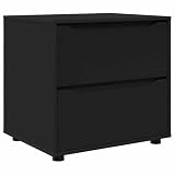 FWIKDUN Cassettiera 60 x 48 x 57 cm in legno nero con regolazione manuale dell'altezza e robusta stabilità per il soggiorno