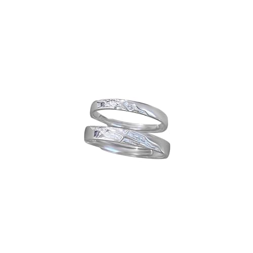 Alliance Argent 925 Couple ajustable sans erreur de taille, Bague Fiançailles Étoiles