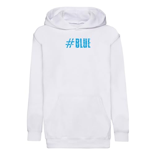 Sweat à capuche enfant hashtag blue bleu tendance premium