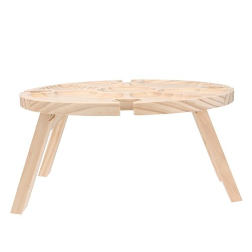 Hiakdoft Klappbarer Weintisch Campingtisch Holz