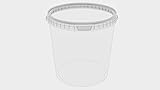 MARMOS-PLAST 1 x 30 liter emmerset, transparante kunststof emmer met deksel, stapelbare melk-/voorraademmer, honingemmer, voedselvrijgave, lege emmer voor meel, wateremmer