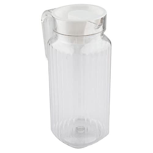 Pichet d'eau acrylique 800ml transparent rayé avec couvercle