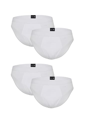 95% Cotone, 5% Elastan LVB Slip Multipack in Cotone Elasticizzato, Mutande Basic, Comode e Traspiranti, Intimo Uomo dal Comfort Totale, Pacco da 4 Uomo X4