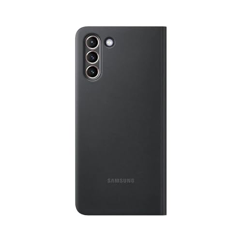 Coque rabat miroir Samsung S21 Plus étui cuir noir chic