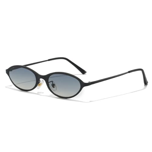 Lunettes de soleil UV400 anti-reflets monture métallique fine style punk rétro