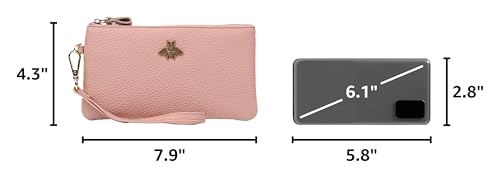 Image of imeetu Wristlet Wallets for Women, Wristlet Clutch Purse, Phone Wallet | Genuine Leathe Wallet Women, Lightweight Water-resistant Long Wallet with Wrist Strap, Zip Coin Pocket, Gift Box, Bee Decor