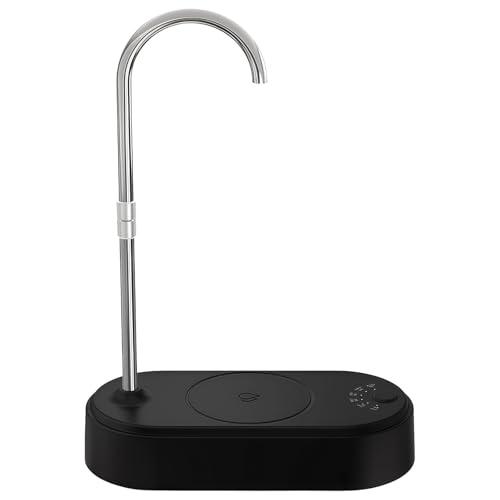 PONDON Dispensador de agua eléctrico portátil, bomba recargable por USB con control ajustable, funcionamiento manual automático, compacto tipo C, negro