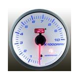 オートゲージ●60Φ　SM　ホワイトフェイス●タコメーター●ワーニング機能付/タコ６０ＳＭ白